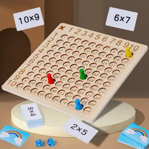 Wooden multiplication board game math toy kids educational Montessori learning toy calculation table