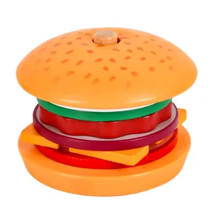 Jouet de hamburger en bois, ensemble de sandwich empilable coloré pour les enfants jouer.