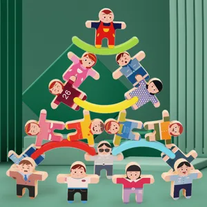 Giocattolo di impilamento di equilibrio in legno per bambini, blocco di gioco di puzzle.