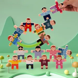 Bambini equilibrio gioco di impilamento legno scrivania genitore-figlio interattivo