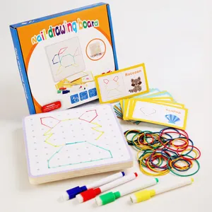 Gioco educativo Montessori in legno, set tavola da disegno geometrico per bambini