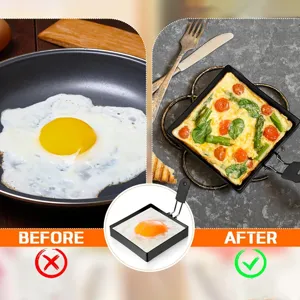 Square fried egg mold non-stick pan ring cooking tool for breakfast sandwich maker appliance