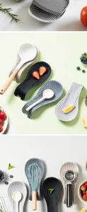 Repose-cuillère en silicone pour cuisine, support résistant à la chaleur pour spatule et louche.