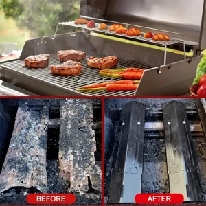 Universal adjustable replacement stainless steel grill heat plates and parts for BBQ