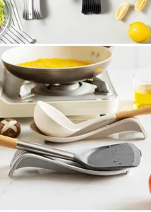 Reposoir à cuillère en silicone résistant à la chaleur pour ustensiles de cuisine.
