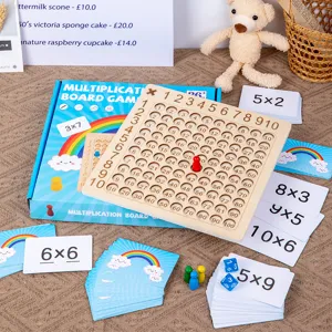 Wooden multiplication board game children educational math toy arithmetic learning tool set