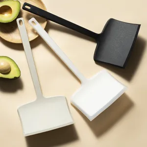 Silicone wide spatula for non-stick pan, high temperature resistant pancake turner cooking tool.