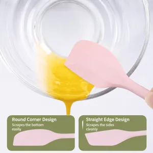 Silicone spatula for baking and cooking, flexible scraping tool for bowls and jars