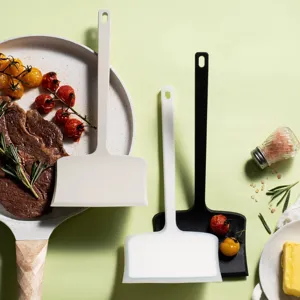 Silicone Non-Stick Cooking Spatula Flexible Heat Resistant Large Wide Turner Kitchen Utensil For Pancake Fried Egg Baking