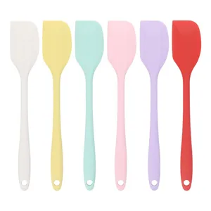 6-piece silicone spatula set, colorful baking scrapers for cake cream and jam, non-stick kitchen tools.