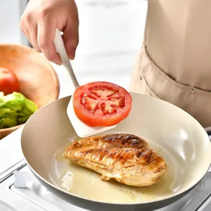 Kleiner weisser Silikon Küchenspatel Wender für Antihaft Pfanne Backen und Kochen