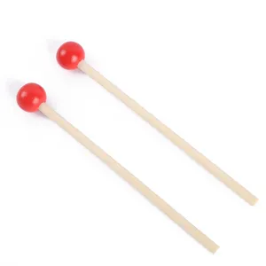 Wooden xylophone mallets with red balls for kids early education musical instrument toys.