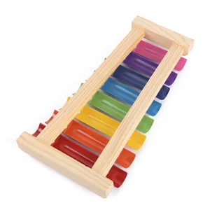 Wooden 8-note xylophone toy for toddlers, colorful musical instrument for early education and rhythm.