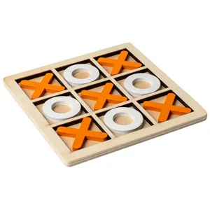 Hölzernes Tic-Tac-Toe Brettspiel Interaktives Tischspiel Dreierlei Reihe Holzspielzeug