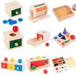 Montessori Wooden Early Education Toy Coin Box Ball Drop Box Shape Sorter Toddler Sensory Learning Training Toy