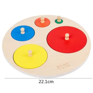 Montessori wooden circular sorting board shape puzzle toy for early childhood education