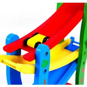 Kinderen houten ramp racer speelgoed kleurrijke glijbaan racebaan set voor peuters