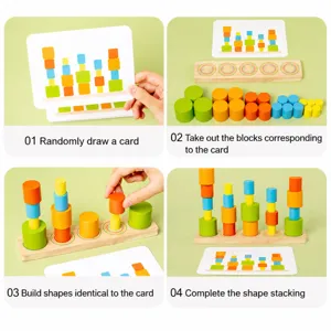 Blocchi impilabili cilindrici in legno per bilanciamento e gioco educativo bambini