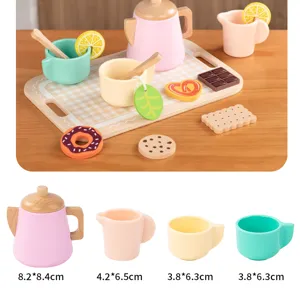 Wooden afternoon tea toy set pretend play kitchen toys for kids girls birthday gift