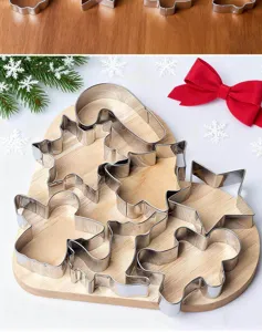 Christmas cookie cutter set stainless steel baking molds gingerbread man tree shapes