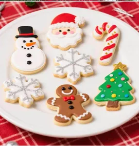 Christmas gingerbread man cookie cutter set display details showcasing cute festive shapes.