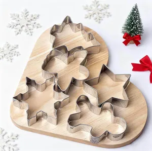 Christmas cookie cutters set stainless steel baking molds DIY biscuit molds holiday tools