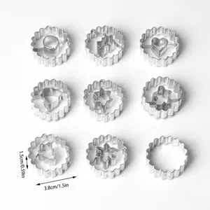 Stainless steel cookie cutter set 9 pieces wave shape fondant pastry baking molds tools