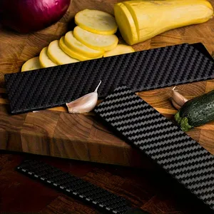Portable carbon fiber texture kitchen knife cover protective sheath for safe storage and travel.