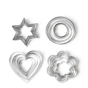 Edelstahl Plätzchen Ausstechformen Set verschachtelte Backformen Werkzeuge.