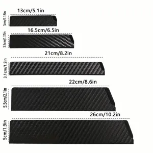 Carbon fiber pattern knife guard size chart showing five different protective sheath lengths.