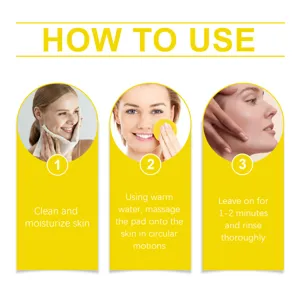 Detailed step-by-step professional usage instruction guide for facial skincare kojic acid cotton pads.