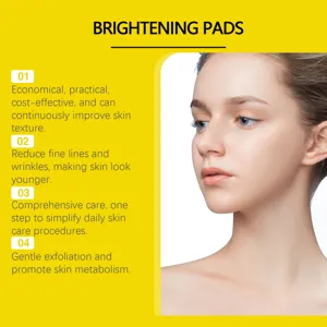 Brightening facial exfoliating cotton pads detail showcasing smooth skin care benefits.