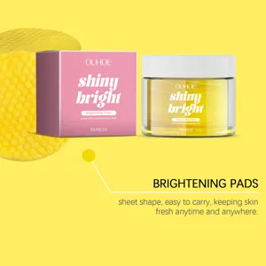 OUHOE turmeric kojic acid cleansing cotton pads detail view, gentle skin care 55pcs