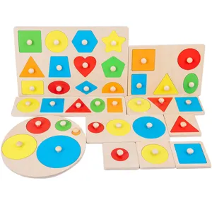 Montessori ξύλινα σχήματα ταξινόμηση παζλ παιχνίδι εκπαιδευτικό για νήπια κύρια εικόνα.