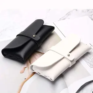 Minimalistisch PVC Leer Bril Etui Draagbare Zachte Zonnebril Pouch met Drukknop Sluiting Effen Kleur Beschermende Brilhouder