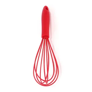 Batidor manual de silicona para cocina y repostería, mezclador de crema de alambre de acero.