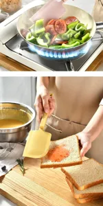 Close-up detail shot of heat-resistant silicone spatula for kitchen cooking and baking.