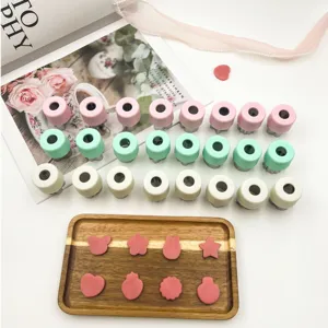 8-Piece Fruit Vegetable Cookie Cutter Mold Set Pastel Press Molds for Baking DIY Baby Food