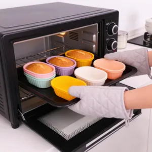 Mini Stampo per Torta in Silicone Ovale Tazza per Muffin Strumento da Pasticceria Colore Macaron Stampa Fai da Te Cucina