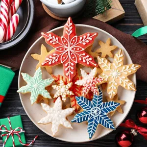 Stainless steel snowflake star cookie cutter set for Christmas baking and holiday treats