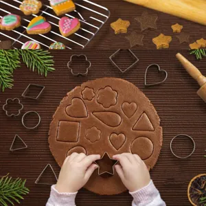 Set d'emporte-pièces en acier inoxydable pour biscuits, pâtisserie et cuisine DIY.