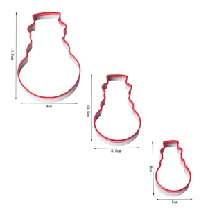 Stainless steel snowman cookie cutter set baking molds Christmas pastry tools 3pcs