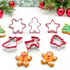 Christmas 6-piece cookie cutter set stainless steel baking mold for holiday DIY treats