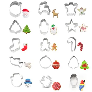 Stainless Steel Christmas Cookie Molds Snowflake Tree Gingerbread Man Biscuit Cutters Baking Pastry Tools