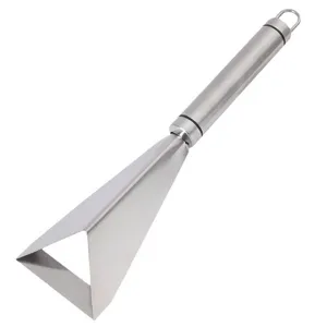 Stainless steel fruit triangular carving knife for apple garnish and fruit platter decoration.