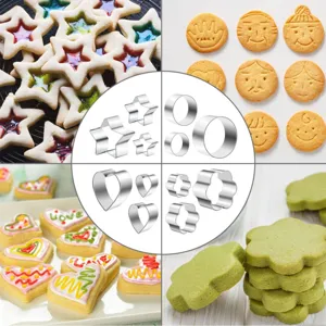 Kit d'emporte-pièces en acier inoxydable, moules biscuits métal pour pâtisserie DIY en cuisine.
