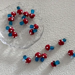 DIY Glas Pilz Perlen rote Punkte lose Perlen für handgemachte Armband Schmuckherstellung
