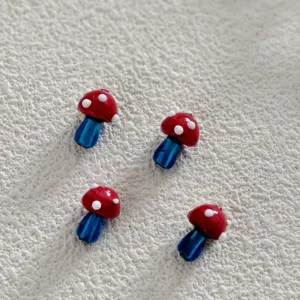Handgemachte Glas Pilz Perlen DIY Armband Anhänger bunte Pünktchen Schmuck Accessoires