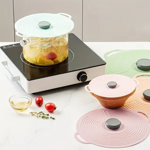 Tapas de silicona elastica cubierta de comida microondas antisalpicaduras cocina