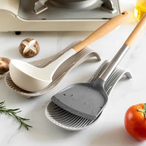 Repos cuillère en silicone résistant à la chaleur support spatule et louche pour cuisine